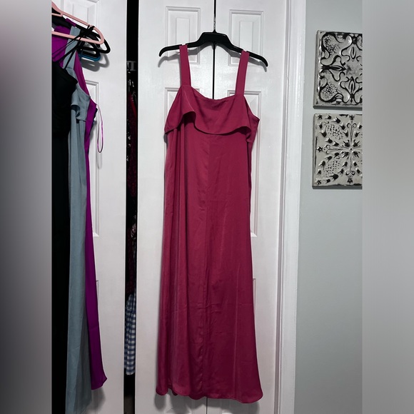 Pink Silk Banana Republic Midi Dress with tie back - Picture 2 of 4